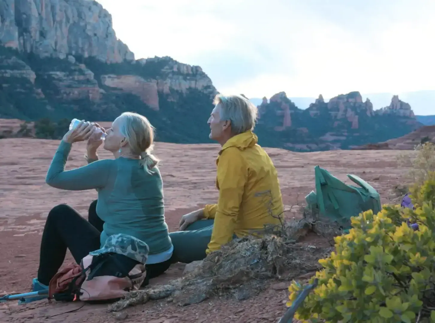 Couple on hiking tour